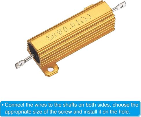 PATIKIL 50W 30 Ohm Aluminum Shell Resistor, 3Pcs Aluminum Housing Resistor, 5% Tolerance Wirewound Resistors Screw Tap Chassis Mounted, Golden in Saudi Arabia