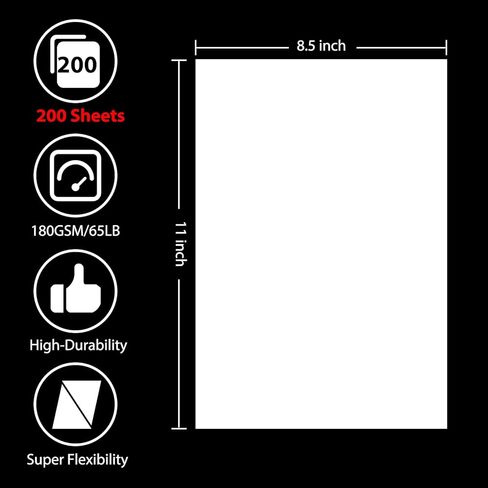 OcePor 100 Sheets Black Cardstock 8.5" x 11", 65lb/180gsm Black Card Stock, Thick Card Stock Paper, Heavy Cardstock Paper for Printer, Resume, Scrapbooks, Art, Crafts, Business Cards in Kuwait