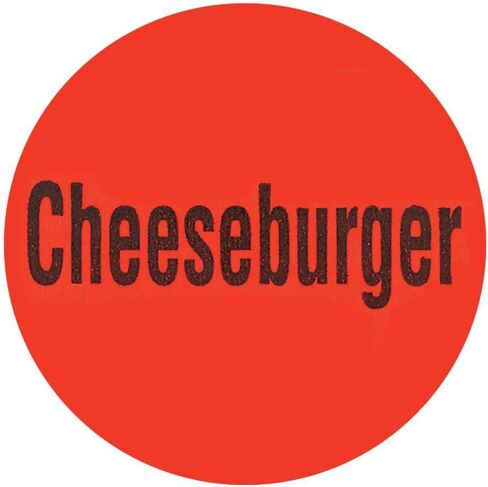 Cheeseburger Label Red Deli Dot Packaging Labels Black Imprint - 1"Dia 1000 Per Case in Saudi Arabia