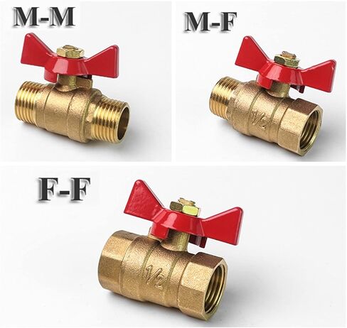 صمام 1/4 "3/8" 1/2 "3/4" أنثى إلى أنثى الخيط ثنائي النحاس مغلق صمام الكرة مع مقبض لزيت مياه غاز الوقود (F-F ، DN20) in Kuwait