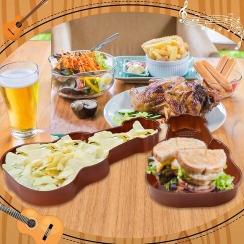 Boao 24 PCS Guitar Party Service France Muntsing ، Plastic Guitar Plats Music Music Music Music Party Party Table Rock 80s Supplies لزينة الكرنفال (متعددة الألوان ، جديدة) in Saudi Arabia