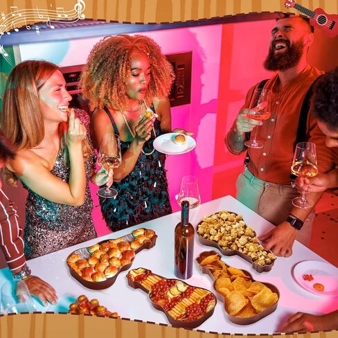 Boao 24 PCS Guitar Party Service France Muntsing ، Plastic Guitar Plats Music Music Music Music Party Party Table Rock 80s Supplies لزينة الكرنفال (متعددة الألوان ، جديدة) in Saudi Arabia