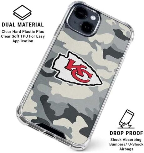 Skinit Clear Phone Case متوافق مع iPhone 14 - NFL Kansas City Chief Design in Saudi Arabia
