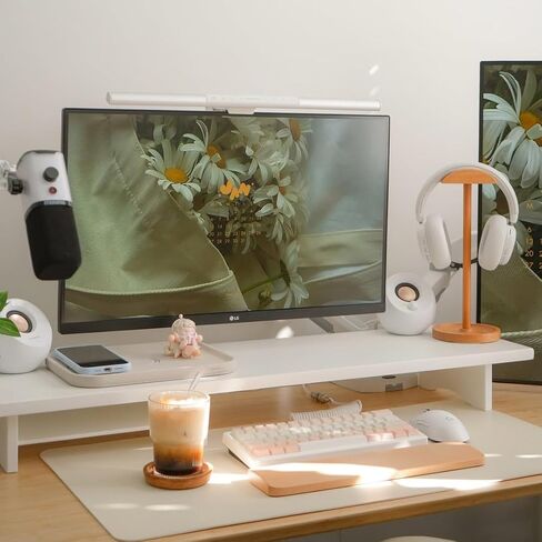Bamboo Dual Monitor Stand Riser Natural, 2-Tier Desk Monitor Riser for 2 Monitors, Supports for PC Computer Monitor, Printer, Heavy TV Riser up to 300 lbs in Saudi Arabia