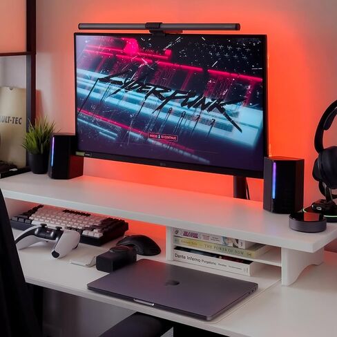 Bamboo Dual Monitor Stand Riser Natural, 2-Tier Desk Monitor Riser for 2 Monitors, Supports for PC Computer Monitor, Printer, Heavy TV Riser up to 300 lbs in Saudi Arabia