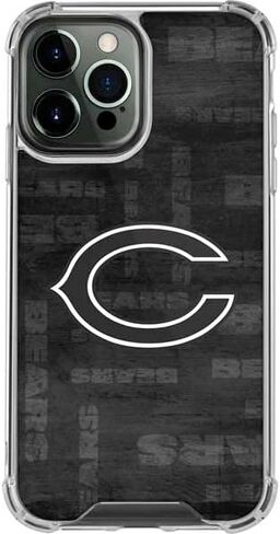 Skinit Clear Phone Case Compatible with iPhone 14 Pro Max - Officially Licensed NFL Chicago Bears Black & White Design in Saudi Arabia