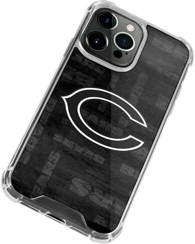 Skinit Clear Phone Case Compatible with iPhone 14 Pro Max - Officially Licensed NFL Chicago Bears Black & White Design in Saudi Arabia