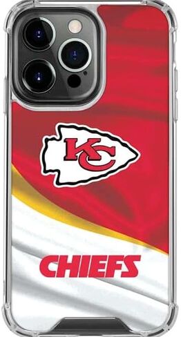 Skinit Clear Phone Case متوافق مع iPhone 16 Pro Max - تصميم NFL Kansas City Chief المرخص رسميًا in Saudi Arabia