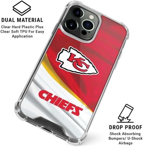 Skinit Clear Phone Case متوافق مع iPhone 16 Pro Max - تصميم NFL Kansas City Chief المرخص رسميًا in Saudi Arabia