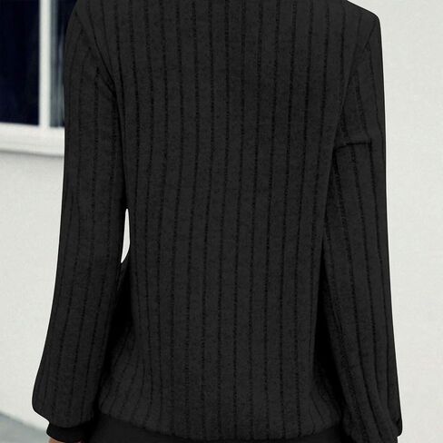 V Neck Knitted Long Sleeve T-Shirt Tops for Women Casual Rib Knit Blouses Dressy Fall Outfits Sweaters in Saudi Arabia