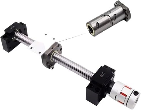Linear Motion Ball Screw Machine Parts Ball Screw Double Nut DFU2005 BKBF12 Ball Screw Set Length 150mm-1000mm End Processing Coupler Nut for Stepper Servo Motor(250mm) in Saudi Arabia