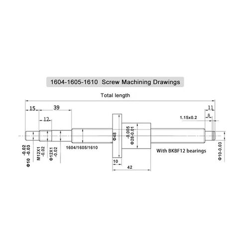 Linear Motion Ball Screw Machine Parts Ball Screw Double Nut DFU1605 Ball Screw Set Length 150mm-1000mm End Processing Coupler Nut for Stepper Servo Motor(800mm) in Kuwait