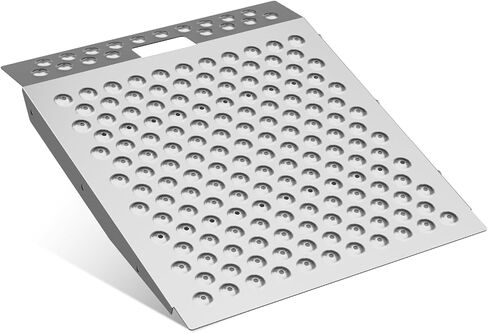 24" L x 29" Shed Ramp for Lawn Equipment, 750 LBS Portable Threshold Loading, Supporting Anti-Slip Ramp with Punch Plate Surface for Wheelchairs, Lawn Mower, ATVs, Garages & Barns, Carbon Steel in Saudi Arabia