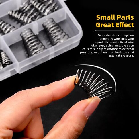 Glarks 123pcs 0.3/0.5/0.7/0.8/1mm Tower Conical Spring Set, 10 Sizes Taper Pressure Return Spring, Conical Cone Compression Spring, Taper Compressed Small Springs for Home Repair in Saudi Arabia