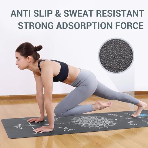 Avoalre قابلة للطي يوجا حصيرة السفر - 72 "L x 24" W × 3 مم الحصير الصالة الرياضية غير المنزلق - بيلاتيس المحمولة للنساء ممارسة اللياقة البدنية مع حقيبة حمل السفر in Kuwait
