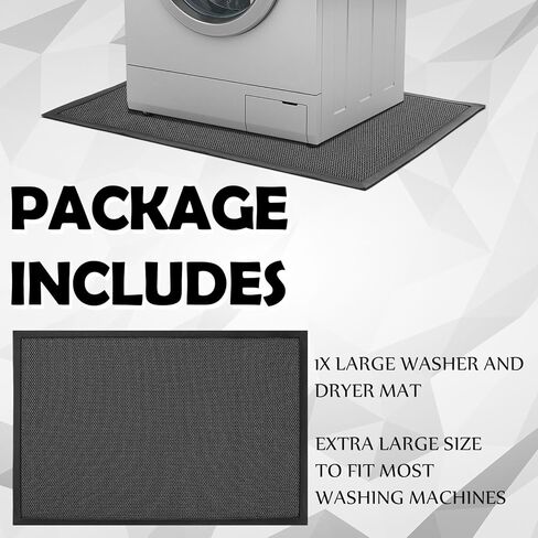 Nuanchu 10mm x 59 x 36in Extra Large and Thick Mat for Under Washer and Dryer, Waterproof Floor Pad, Laundry Machine Non-Slip Shockproof Pad for Floor Protection, Shock Absorbing, Noise Reducing in Saudi Arabia