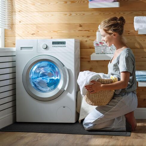 Nuanchu 10mm x 59 x 36in Extra Large and Thick Mat for Under Washer and Dryer, Waterproof Floor Pad, Laundry Machine Non-Slip Shockproof Pad for Floor Protection, Shock Absorbing, Noise Reducing in Saudi Arabia
