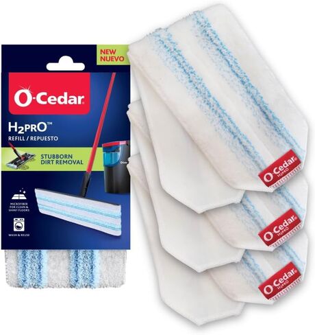 O-Cedar H2PRO MOP PADS (حزمة 6) | آلة قابلة للغسل | قابل لإعادة الاستخدام | بدائل رأس ميكروفيات ممسحة in Saudi Arabia