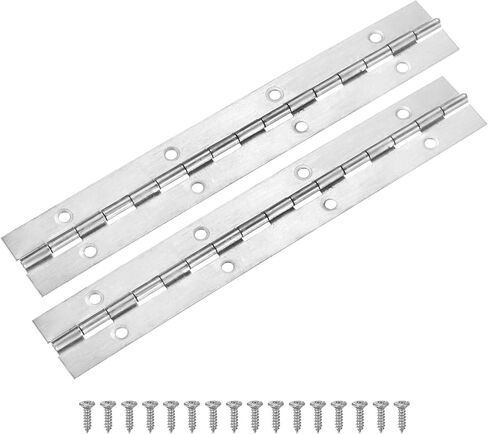 M METERXITY 2-Pack Piano Hinges, 14 Inch / 350mm Stainless Steel Continuous Piano Hinge with Holes and Screws for Cabinets Door/Storage Box [1.2X 0.04/ 30x 1mm Open Width Thick, Black] in Saudi Arabia