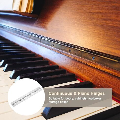 M METERXITY 2-Pack Piano Hinges, 14 Inch / 350mm Stainless Steel Continuous Piano Hinge with Holes and Screws for Cabinets Door/Storage Box [1.2X 0.04/ 30x 1mm Open Width Thick, Black] in Saudi Arabia