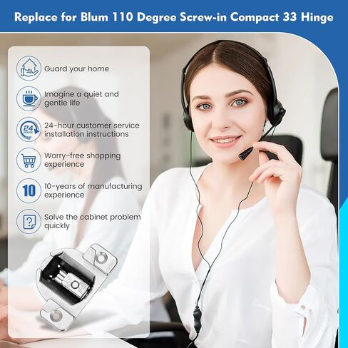 4 استبدال حزمة لـ Blum 33.3600 ، لمسمار 110 درجة مضغوط 31 و 33 ، استبدل مفصلات خزانة Blum الأصلية ، تناسب مفصلي خزانة جانبية مفتوحة (لوحة تثبيت غير مدرجة) in Kuwait