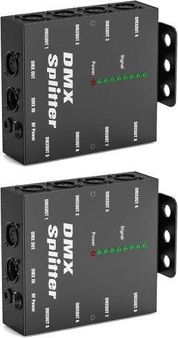 8-Way Isolated DMX512 Splitter Amplifier Distributor with 3-Pin Outputs XLR Signal Amplifier Transmitter Receiver for DJ Party LED Stage Lighting in Saudi Arabia