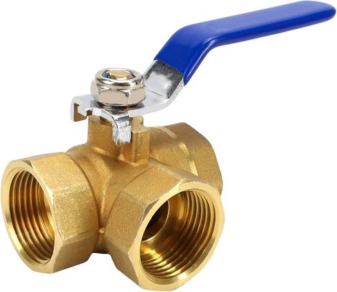 3 طريق صمام 1 بوصة DN25 صمام الكرة النحاسية T Port T-Ty-Ty-Type Three-Way TAP Port NPT صمام أنابيب الخيط الإناث لزيت الماء والبخار in Saudi Arabia