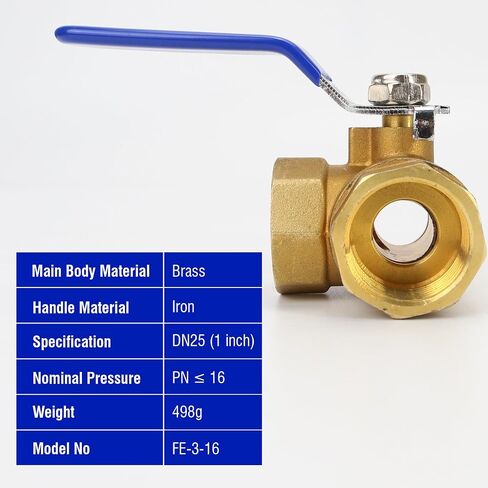 3 طريق صمام 1 بوصة DN25 صمام الكرة النحاسية T Port T-Ty-Ty-Type Three-Way TAP Port NPT صمام أنابيب الخيط الإناث لزيت الماء والبخار in Saudi Arabia