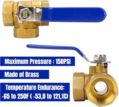 3 طريق صمام 1 بوصة DN25 صمام الكرة النحاسية T Port T-Ty-Ty-Type Three-Way TAP Port NPT صمام أنابيب الخيط الإناث لزيت الماء والبخار in Saudi Arabia