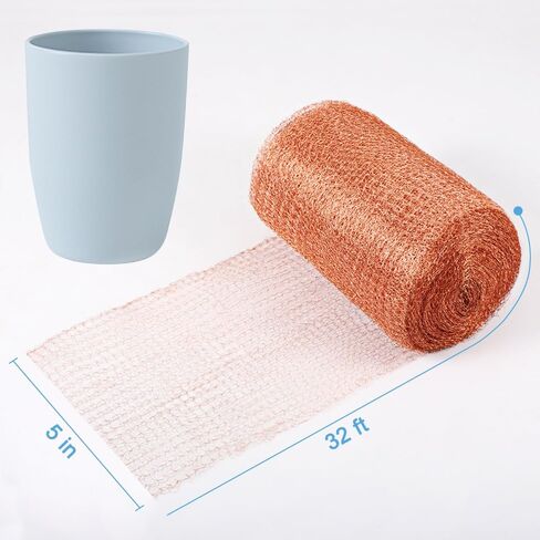 Copper Mesh 5in X 32FT, 2 Roll Copper Fill Fabric Perfect for Hole Blocking, Gap Blocker Fill, Gardening & Sealing Water Opening in Saudi Arabia