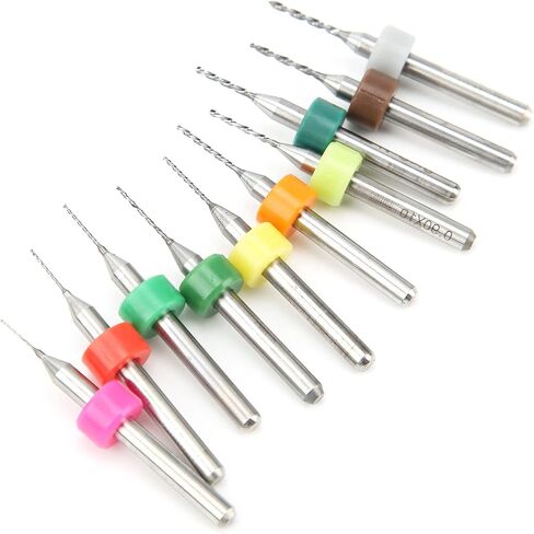 10Pcs Micro Twist Bits Tungsten Steel Circuit Board Straight Handle Spiral Drill 0.3‑1.2mm in Saudi Arabia