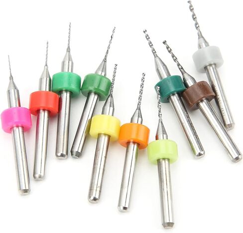 10Pcs Micro Twist Bits Tungsten Steel Circuit Board Straight Handle Spiral Drill 0.3‑1.2mm in Saudi Arabia