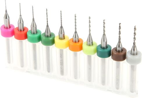 10Pcs Micro Twist Bits Tungsten Steel Circuit Board Straight Handle Spiral Drill 0.3‑1.2mm in Saudi Arabia
