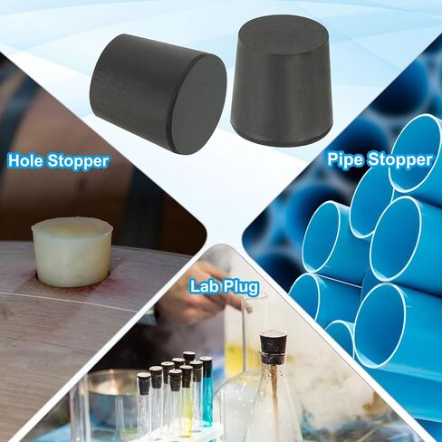 Patikil Solid Rubber Stoppers 000#، 10 حزمة مدبب مختبر سدادات من المطاط السدادات المختبر أنبوب اختبار الأنبوب لختم أنبوب الماء قارورة ، أسود in Saudi Arabia