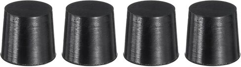uxcell 4 Pcs Silicone Rubber Tapered Plug, 18mm to 24mm High-Temperature Solid Rubber Stoppers Silicone Plugs for Hole Plugs, Spraying, Coating, Painting Protection, Black, 25mm in Saudi Arabia