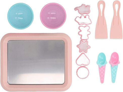 Generic Ice Cream Roller Maker,Instant Ice Cream Plate with 2 Spatulas, 304 Stainless Steel Rolled Maker for Sorbet Frozen,Homemade Diy Frozen Yogurt Machine for Home in Saudi Arabia