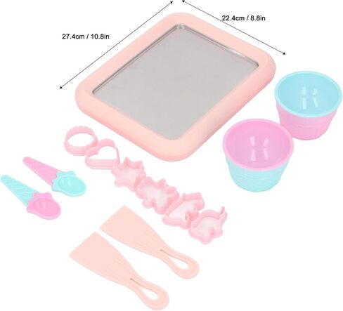 Generic Ice Cream Roller Maker,Instant Ice Cream Plate with 2 Spatulas, 304 Stainless Steel Rolled Maker for Sorbet Frozen,Homemade Diy Frozen Yogurt Machine for Home in Saudi Arabia