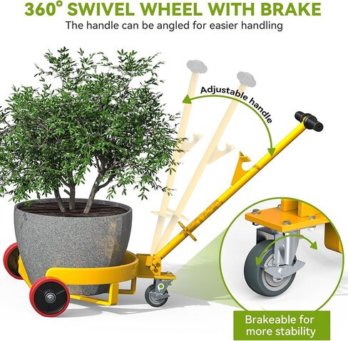 AutoSaver88 1200 رطل Drum Dolly 55 جالون ، برميل شاق الدعامة مع مقبض مضاد للانزلاق و 3 عجلات (1 sweivel ، عجلتان صلبان) مع الفرامل in Saudi Arabia