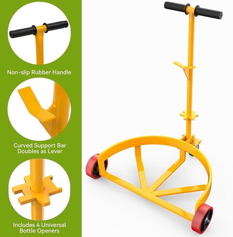 AutoSaver88 1200 رطل Drum Dolly 55 جالون ، برميل شاق الدعامة مع مقبض مضاد للانزلاق و 3 عجلات (1 sweivel ، عجلتان صلبان) مع الفرامل in Saudi Arabia