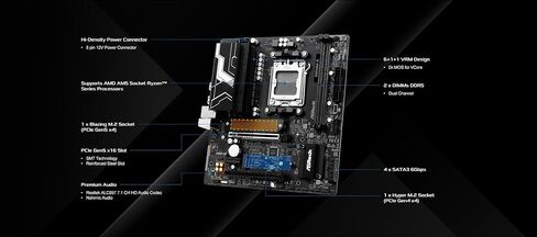 ASROCK AMD AM5 B850M-X WIFI M-ATX اللوحة الأم in Kuwait