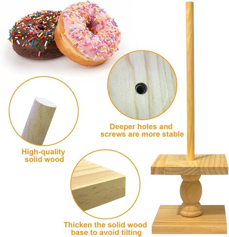 2 Pcs Donut Stand Wooden Square Doughnut Stand Bagel Stand Donut Display Tower for Dessert Table Doughnut Holders for Party Donut Display Stand for Birthday Banquet in Saudi Arabia