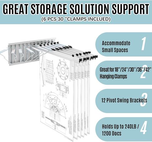 Estune Blue Print Organizer Mobile Blueprint Storage Rack مع 6 منظم ملفات حائط الحائط لعقد ما يصل إلى 1200 مخططات عرض ملفات المواقع الموظفة المواقع Office Home (24 بوصة) in Saudi Arabia