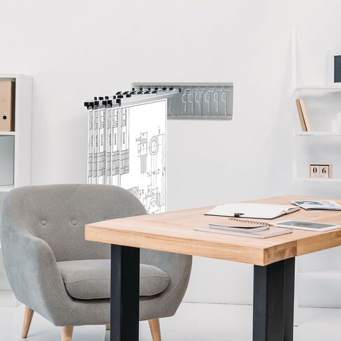 Estune Blue Print Organizer Mobile Blueprint Storage Rack مع 6 منظم ملفات حائط الحائط لعقد ما يصل إلى 1200 مخططات عرض ملفات المواقع الموظفة المواقع Office Home (24 بوصة) in Saudi Arabia