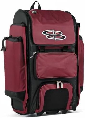 Boombah Rolling Catcher's Superpack Paseball/Softball Gear Bag - 23-1/2 "× 13-1/2" × 9-1/2 " - ألوان متعددة - مقبض تلسكوبي ويحمل 4 مضارب - نسخة ذات عجلات in Saudi Arabia