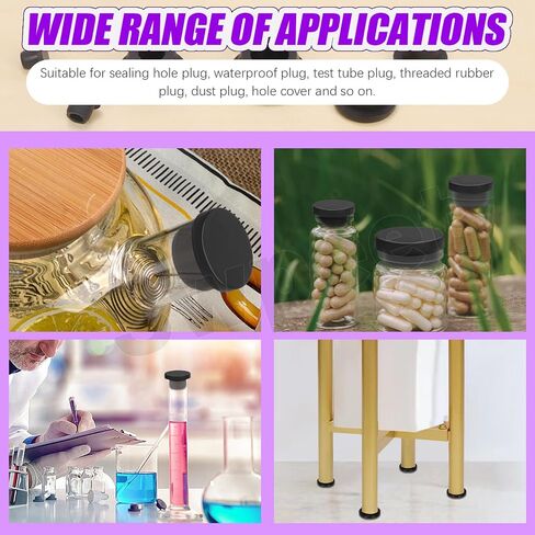 Swpeet 51Pcs 6 Sizes 8.3/10/15/19/21/26 mm Silicone Rubber Hole Plug Kit, T Shaped Rubber Stopper, Waterproof Snap-On Bottle Seal Rubber Panel Seal Cover for Sealing Powder Coating Plating Test Tube in Saudi Arabia