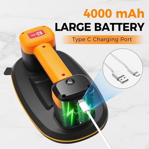 كوب شفط البطارية ، 660 رطلاً (300 كيلوغرام) طاقة شفط للزجاج والبلاط ، تقنية الإطفاء التلقائي ، شاشة LED ، بطارية 4000 مللي أمبير في الساعة ، أكواب شفط الفراغ النافذة للأسطح الملساء ، ورفع زجاج كبير in Saudi Arabia