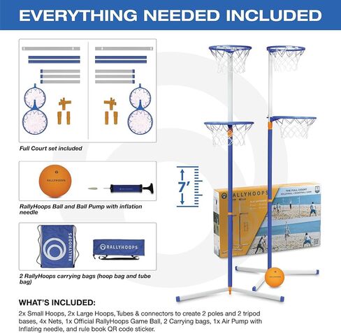 7 FT - World’s First Sports Game to Mash Volleyball & Basketball - Setup in Seconds - Quick & Easy to Learn Full Court Volleyball & Basketball Game - Fun to Play - for All Ages in Saudi Arabia