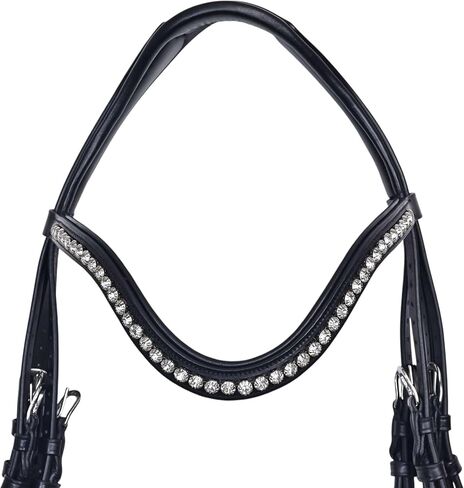 Western Leather Bitless Snaffle Bridle for Horses English Jumping Bridle with Browband,Removable Noseband, Rubber Reins, Headstall Equestrian Sports Accessories in Various Size Color Pattern in Saudi Arabia