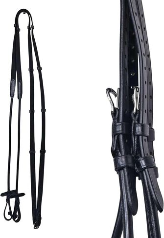Western Leather Bitless Snaffle Bridle for Horses English Jumping Bridle with Browband,Removable Noseband, Rubber Reins, Headstall Equestrian Sports Accessories in Various Size Color Pattern in Saudi Arabia