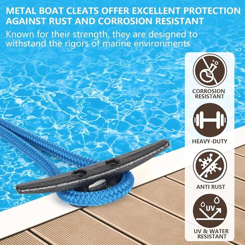 6 inch Dock Cleats Boat Cleats 4 Pack, Boat Dock Cleats Rope Cleat with Hardware Ideal for Boat, Decks, Piers for Tying up Boats,Marine Decor,Boat Ties - 3 Color in Saudi Arabia